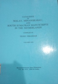 Image of Catalogue of Malay,Minangkabau,and South Sumatran Manuscripts in The Netherlands