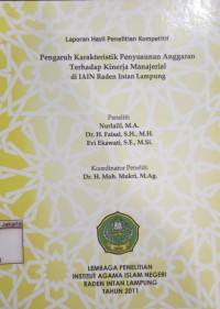 Image of Pengaruh Karakteristik Penyusunan Anggaran Terhadap Kinerja Manajerial di IAIN Raden Intan Lampung