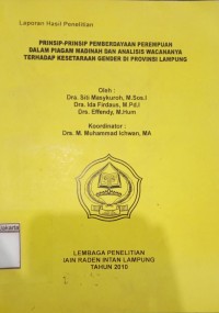 Image of Laporan Hasil Penelitian Prinsip-Prinsip Pemberdayaan Perempuan Dalam Piagam Madinah dan Analisis Wancananya Terhadap Kesetaraan Gender di Provinsi Lampung
